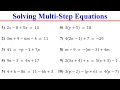 Solving Multi Step Equations Algebra