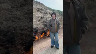 نار مشتعلة من ٤٠٠٠ سنة جبل النار في باكو 