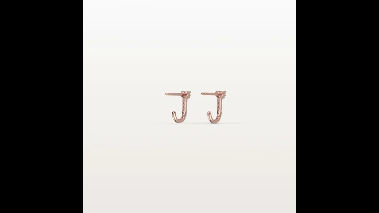Heart Lab Diamond Half Hoop Earrings in 14K Solid Gold/Platinum