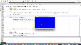 How to display a digital clock in applet window