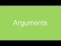 Unit I Mod 1 Arguments - Lecture