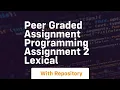 peer graded assignment programming assignment 2 lexical