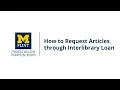 How to Request Articles through Interlibrary Loan