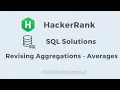 Revising Aggregations - Averages HackerRank SQL Solution