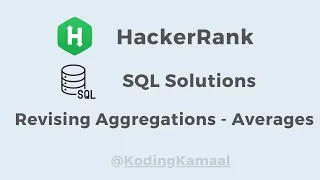 Revising Aggregations - Averages HackerRank SQL Solution