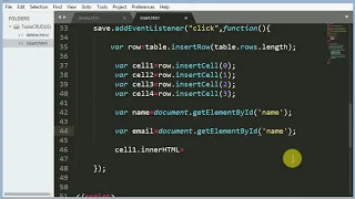 Insert and delete data using JS in html table