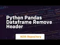 python pandas dataframe remove header