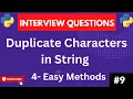 Duplicate Characters in String python program to remove duplicate characters Python Coding