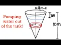 calculating work by using integral pumping water out of a tank calculus 2 tutorial