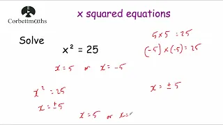 X Squared Equations - Corbettmaths