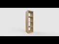 IKEA KALLAX 1x4 Walnut Effect Light Grey 3D Model