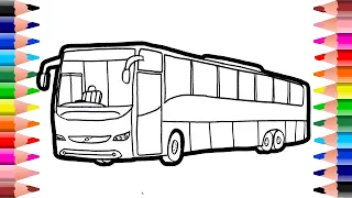 Download Drawing of school bus - How to draw a bus - Bus coloring for kids MP3