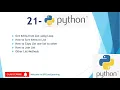 21 - Sort List Copy List Join List in Python in Hindi