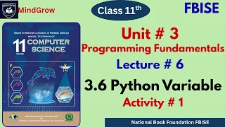 Unit 3 Programming Fundamentals 3 6 Python Variables Computer Science Class 11th Fbise NBF