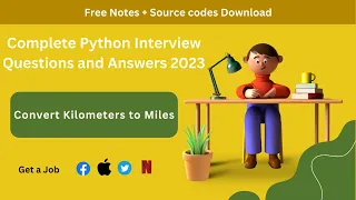 3 Convert Kilometers to Miles in Python Python Interview 2023