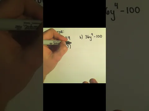 Factoring: Find the Difference of Perfect Squares, Quick Example #algebra #highschoolmath