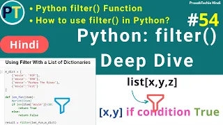 Mastering In Python Filter With Lambda List Dictionary with examples Filter Function - Hindi