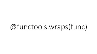 functools wraps func in Python