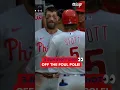 STOTT SMACKS ONE OFF THE FOUL POLE FOR A 3-RUN BLAST