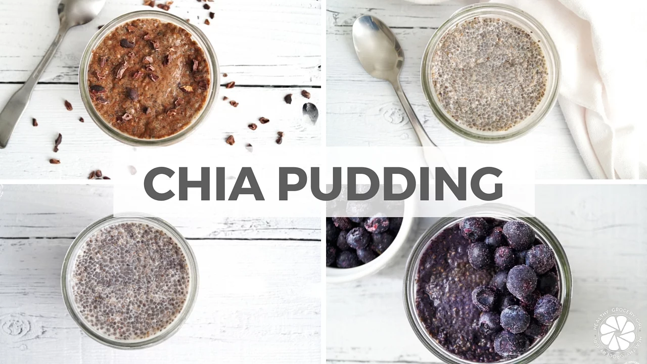 Chia Pudding 4 Ways: Original, Vanilla, Chocolate, Berry   Quick Breakfast   Healthy Grocery Girl
