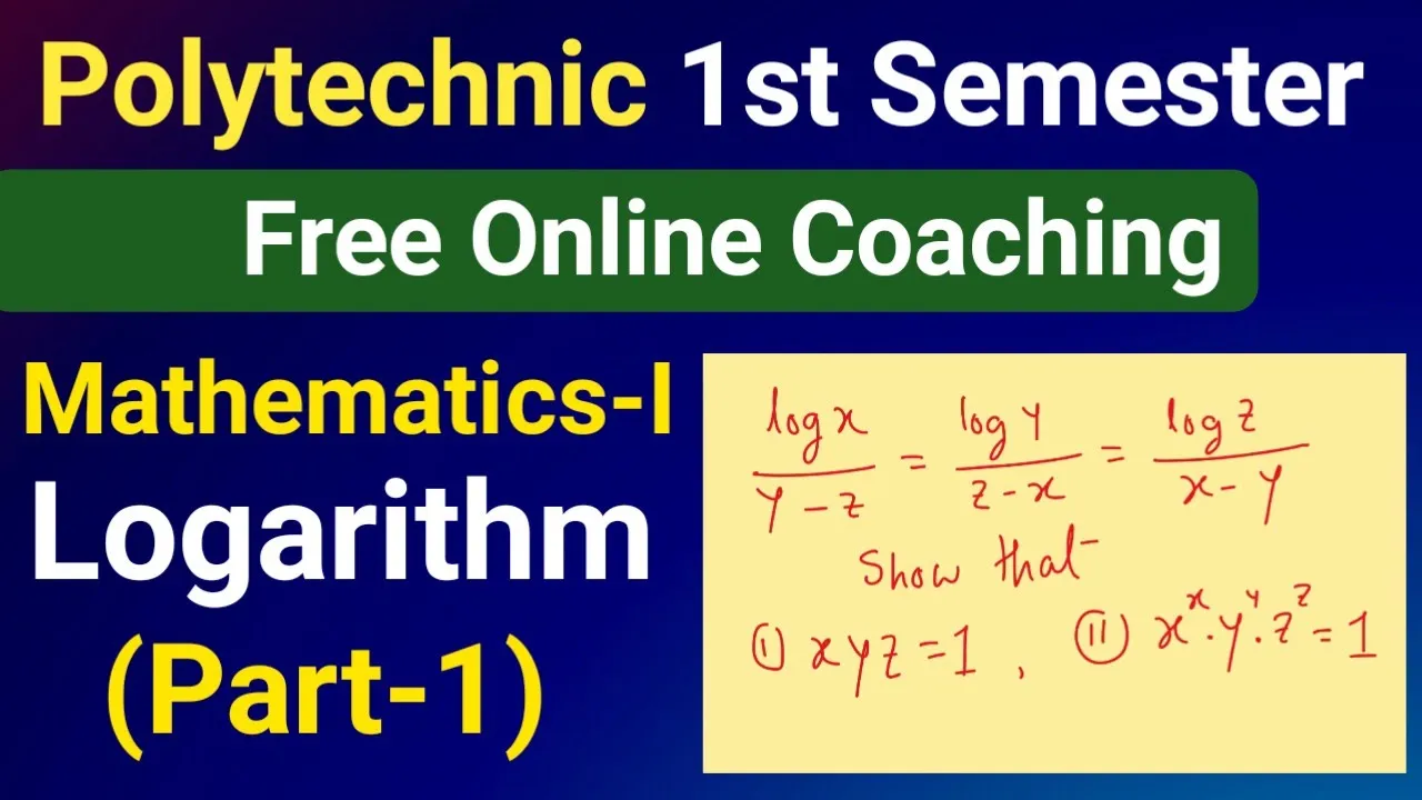 Logarithm (Part-1) | Mathematics-I | 1st Semester of Polytechnic | NatiTute