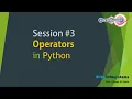 Session 3-Operators in Python In Hindi