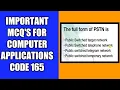 Important MCQ s for Computer Applications Code 165