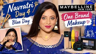 Navratri Day 4 Blue Day Makeup π | Maybelline One Brand Makeup Challenge | Navratri 2026