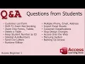 Microsoft Access Beginner 1 Lesson 14 Questions Answers from Students