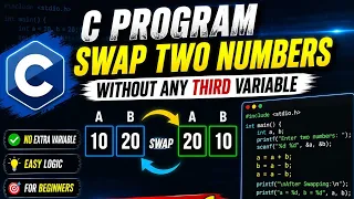 Swap Two Numbers Without Third Variable in C Programming C Programming Tutorial in Hindi