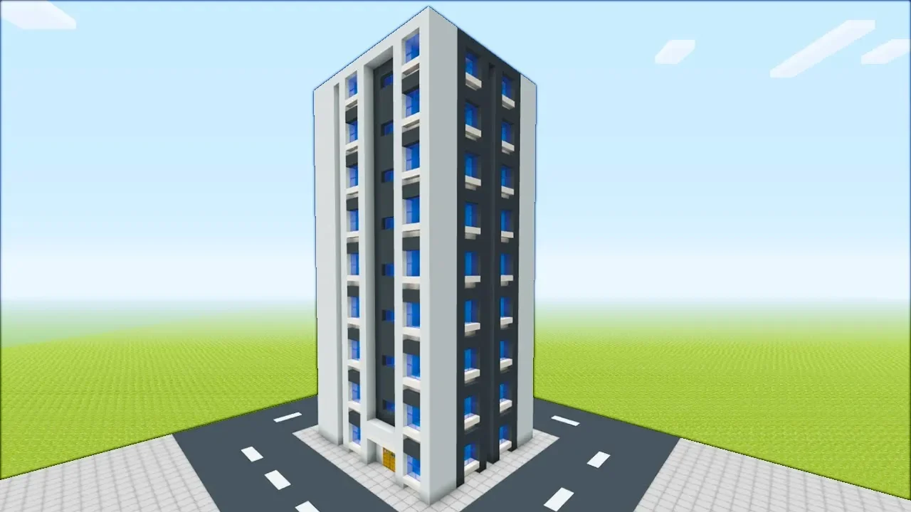 Minecraft Tutorial: How To Make A Easy Skyscraper "2019 City Tutorial"