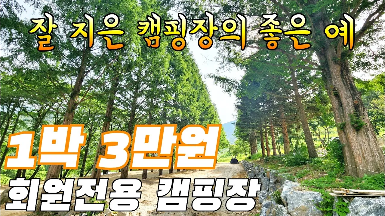 가입비 무료/최고의 시설을 갖춘 회원전용 캠핑장/스노우라인 캠핑빌리지/그늘 명당 알려드림 썸네일