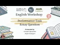 Performance Task Workshop Essay Question part 2