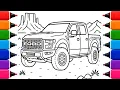 I Painted a Ford Raptor YELLOW Truck Coloring Pages