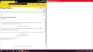 Project Euler Even Fibonacci numbers Solution