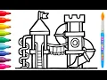 Playground Castle Scene Drawing Ideas For Children