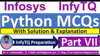InfyTQ MCQs InfyTQ 2023 Python MCQs Preparation Python MCQs Solution Explanation Part-7