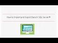 How to Import and Export Data in SQL Server Online Course
