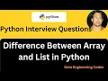 difference between arrays and lists in python what is difference between array and list in python