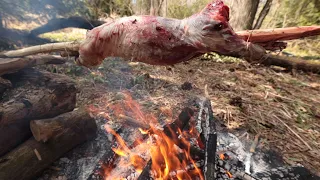 3 Days Surviving in Canada's Wild - Shelter Build, Food, Water, Traps & Fishing, ASMR (silent)