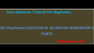 Find element by Class Name Selenium Java
