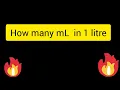 How many ml in 1 litre