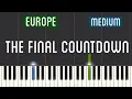 Download Lagu Europe - The Final Countdown Piano Tutorial | Medium