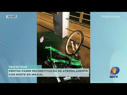 Peritos fazem reconstituição de atropelamento com morte em Indaial