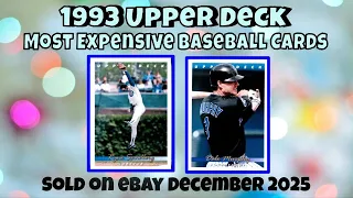 1993 Upper Deck Most Expensive eBay Sales Baseball Cards - December 2025