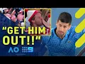 Novak boots 'Where's Wally' hecklers from Rod Laver - Australian Open 2023 | Wide World of Sports