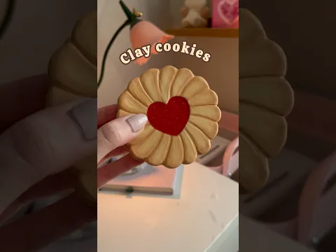 Clay cookies made from scratch 🍓#airdryclay