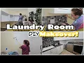 NEW Insane DIY Laundry Room Makeover on a Budget Extreme Room Transformation Affordable Renovation
