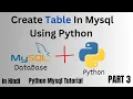 How To Create Table In MySQL With Python Python With MySQL In Hindi 3