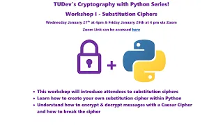 TUDev s Cryptography with Python Workshop Creating a Substitution Cipher Caesar Cipher